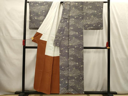 平和屋着物■上質な小紋　吉祥花文　正絹　逸品　AABI4120sx