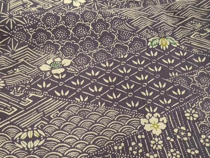平和屋着物■上質な小紋　吉祥花文　正絹　逸品　AABI4120sx