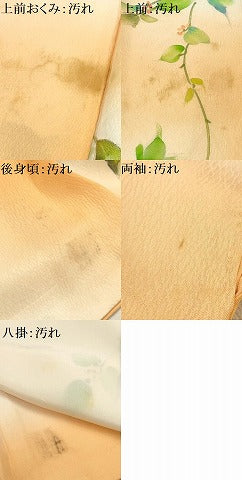 平和屋着物■上質な小紋　手描き　草花文　地紋起こし　暈し染め　正絹　逸品　AABI4122sx