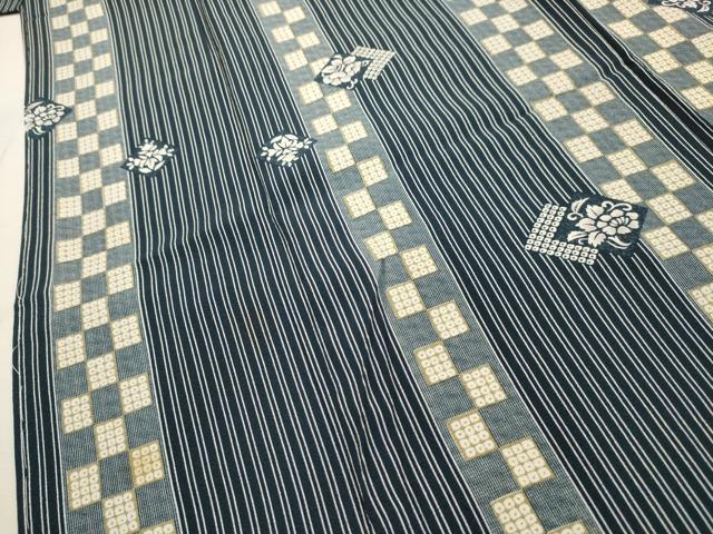 平和屋着物■上質な小紋　色紙重ね花文　正絹　逸品　AABI4123sx