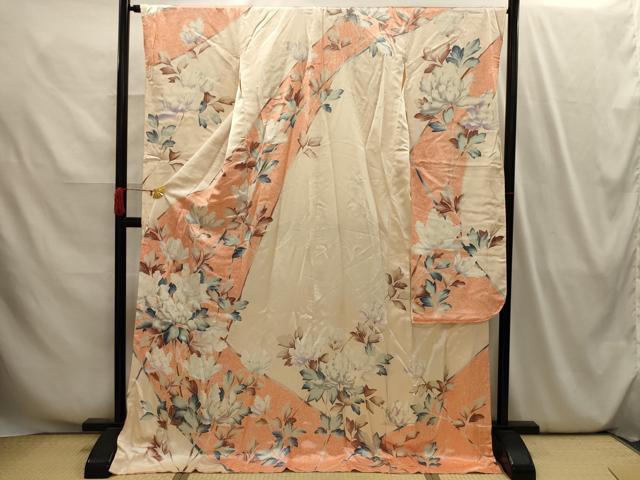 平和屋着物■豪華振袖　枝花文　正絹　逸品　AABI4128sx