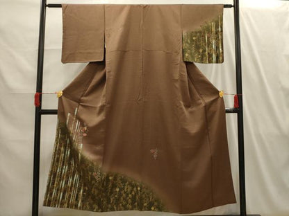 平和屋着物■訪問着　刺繍　草花文　暈し染め　金糸　金彩　正絹　逸品　AABI4130sx