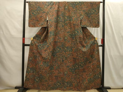 平和屋着物■上質な小紋 更紗花文 正絹 逸品 AABI4131sx