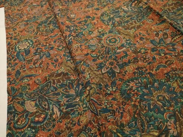 平和屋着物■上質な小紋 更紗花文 正絹 逸品 AABI4131sx