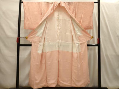 平和屋着物■長襦袢 無双仕立て 流水花地紋 赤香色 正絹 逸品 AABI4135sx