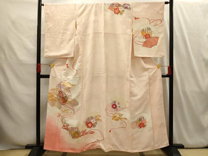 平和屋着物■訪問着 駒刺繍 雪輪花文 金彩 正絹 逸品 AABI4137sx