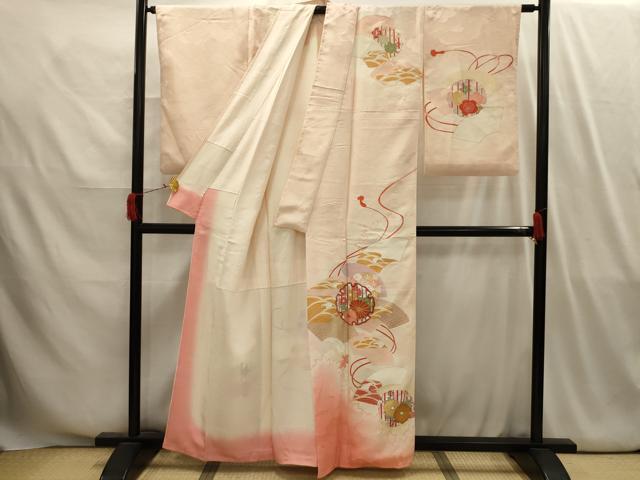 平和屋着物■訪問着 駒刺繍 雪輪花文 金彩 正絹 逸品 AABI4137sx
