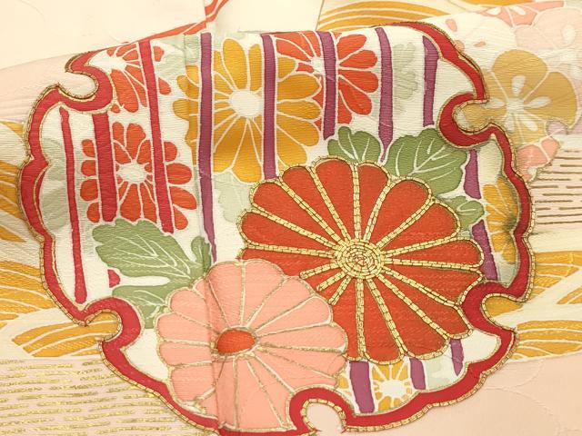 平和屋着物■訪問着 駒刺繍 雪輪花文 金彩 正絹 逸品 AABI4137sx