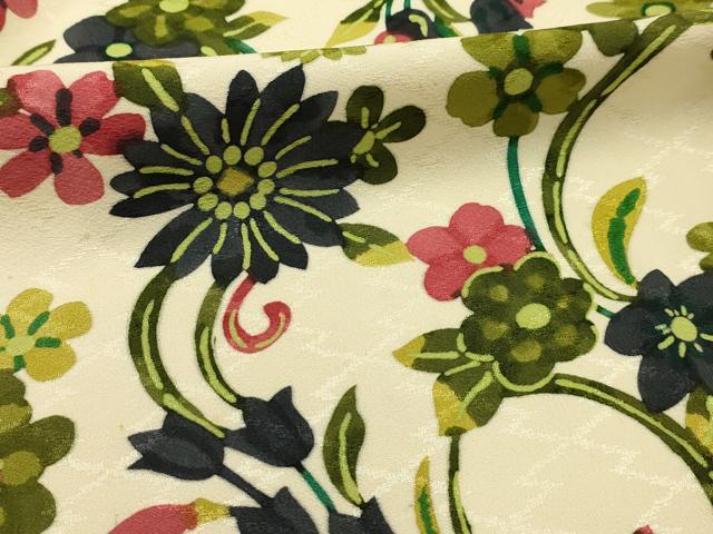 平和屋着物■上質な小紋　花唐草文　正絹　逸品　AABI4139sx