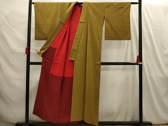 平和屋着物■上質な紬　花菱文　正絹　逸品　AABI4142sx