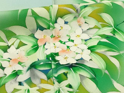 平和屋着物■訪問着 手描き 草花文 暈し染め 正絹 逸品 AABI4144sx