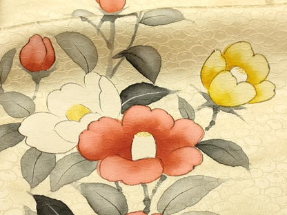 平和屋着物■訪問着　手描き　枝花文　正絹　逸品　AABI4146sx