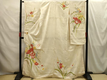 平和屋着物■豪華振袖 刺繍 草花文 金銀糸 正絹 逸品 AABI4147sx