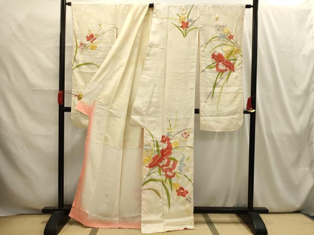 平和屋着物■豪華振袖 刺繍 草花文 金銀糸 正絹 逸品 AABI4147sx