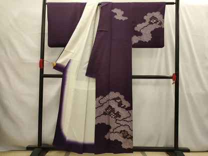 平和屋着物■訪問着 駒刺繍 絞り 雲取り吉祥花菱文 金彩 正絹 逸品 AABI4151sx