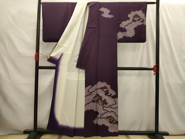 平和屋着物■訪問着 駒刺繍 絞り 雲取り吉祥花菱文 金彩 正絹 逸品 AABI4151sx