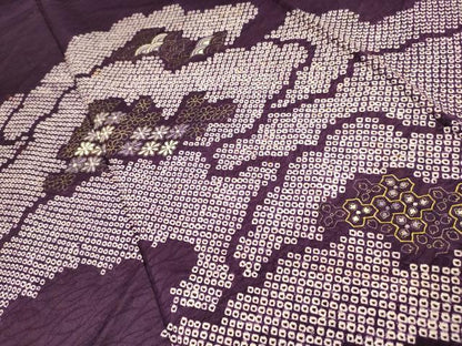平和屋着物■訪問着 駒刺繍 絞り 雲取り吉祥花菱文 金彩 正絹 逸品 AABI4151sx