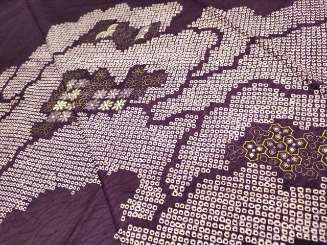 平和屋着物■訪問着 駒刺繍 絞り 雲取り吉祥花菱文 金彩 正絹 逸品 AABI4151sx