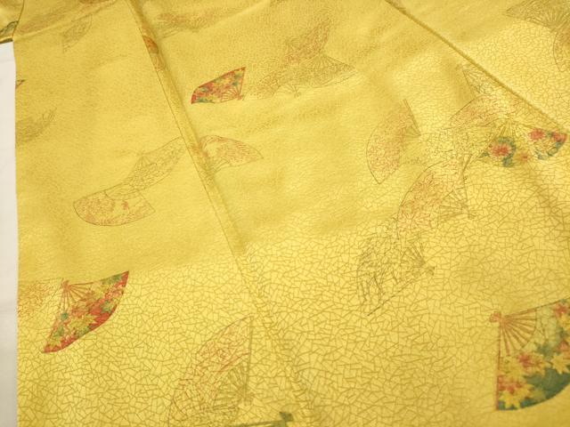 平和屋着物■上質な小紋 手描き 扇面花文 正絹 逸品 AABI4154sx