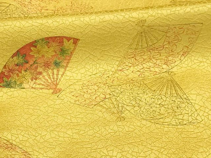 平和屋着物■上質な小紋 手描き 扇面花文 正絹 逸品 AABI4154sx