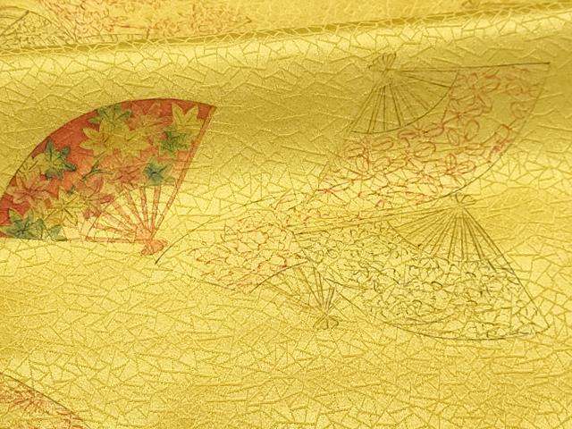 平和屋着物■上質な小紋 手描き 扇面花文 正絹 逸品 AABI4154sx