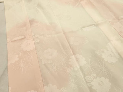 平和屋着物■長襦袢 無双仕立て 草花文 暈し染め 正絹 逸品 AABI4159sx