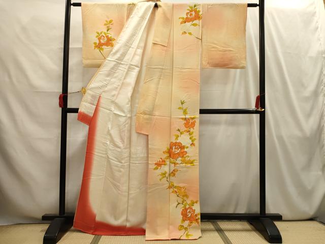 平和屋着物■訪問着 駒刺繍 草花文 正絹 逸品 AABI4164sx