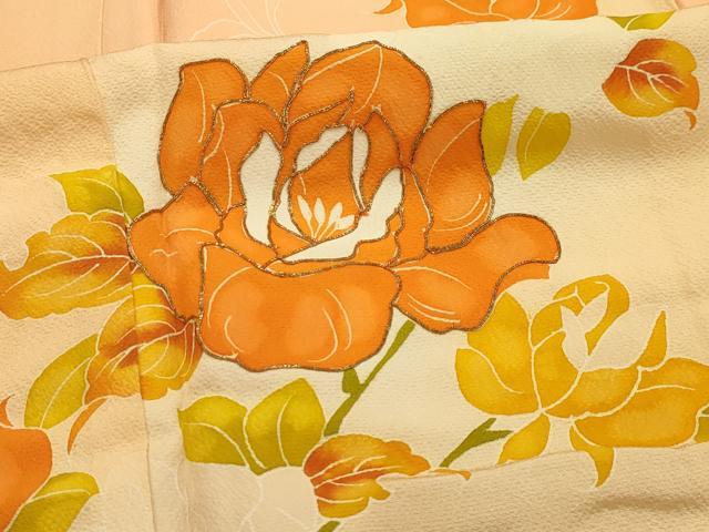 平和屋着物■訪問着 駒刺繍 草花文 正絹 逸品 AABI4164sx