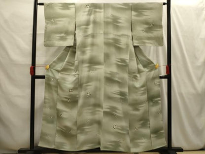 平和屋着物■訪問着 手描き 舞葉文 暈し染め 正絹 逸品 AABI4167sx