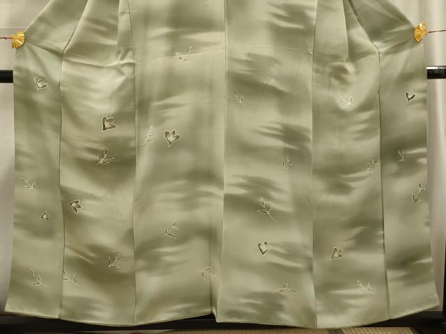 平和屋着物■訪問着 手描き 舞葉文 暈し染め 正絹 逸品 AABI4167sx