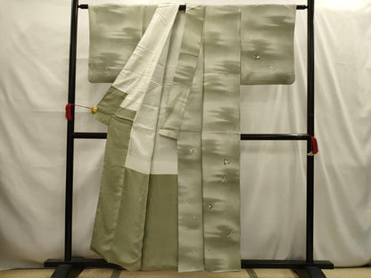 平和屋着物■訪問着 手描き 舞葉文 暈し染め 正絹 逸品 AABI4167sx