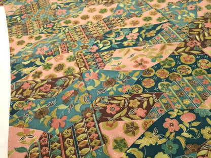 平和屋着物■上質な小紋 裂取花文 正絹 逸品 AABI4169sx