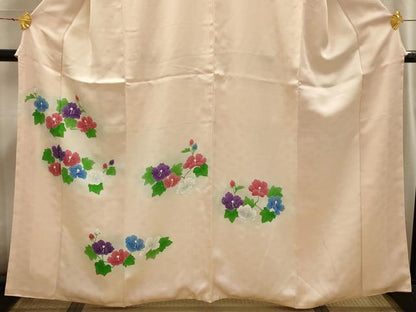 平和屋着物■訪問着 手描き 草花文 暈し染め 金彩 正絹 逸品 AABI4174sx