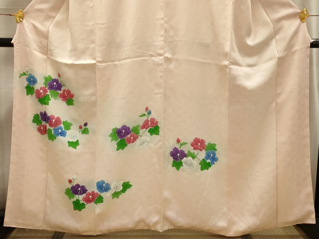 平和屋着物■訪問着 手描き 草花文 暈し染め 金彩 正絹 逸品 AABI4174sx