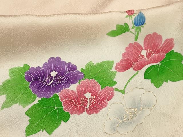 平和屋着物■訪問着 手描き 草花文 暈し染め 金彩 正絹 逸品 AABI4174sx