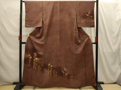 平和屋着物■訪問着 駒刺繍 草花文 金彩 正絹 逸品 AABI4175sx