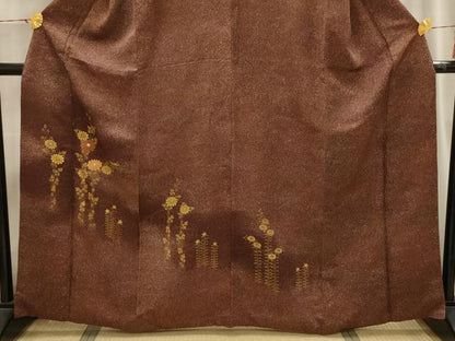 平和屋着物■訪問着 駒刺繍 草花文 金彩 正絹 逸品 AABI4175sx