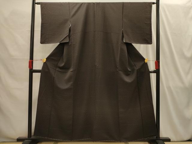 平和屋着物■上質な小紋 菱文 正絹 逸品 未使用 AABI4182sx