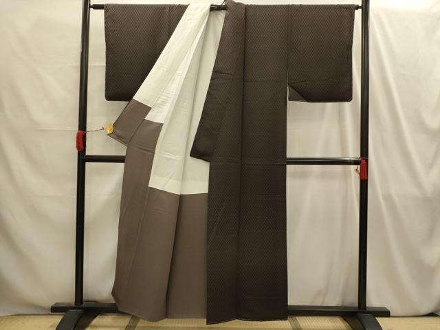 平和屋着物■上質な小紋 菱文 正絹 逸品 未使用 AABI4182sx