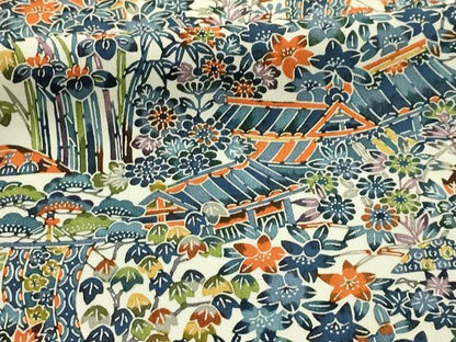 平和屋着物■上質な小紋 型染め 松竹梅風景文 正絹 逸品 AABI4186sx