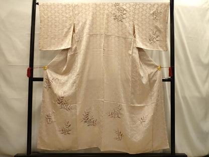 平和屋着物■訪問着 刺繍 草葉文 金糸 正絹 逸品 AABI4188sx
