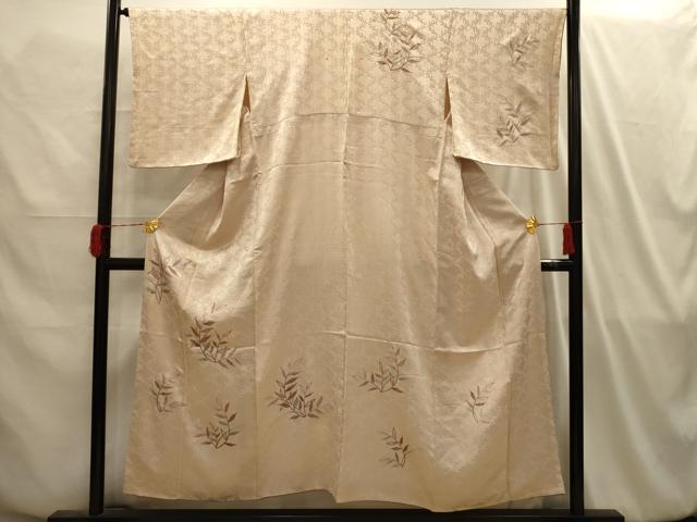 平和屋着物■訪問着 刺繍 草葉文 金糸 正絹 逸品 AABI4188sx