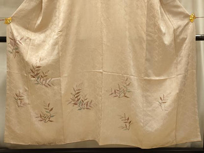 平和屋着物■訪問着 刺繍 草葉文 金糸 正絹 逸品 AABI4188sx