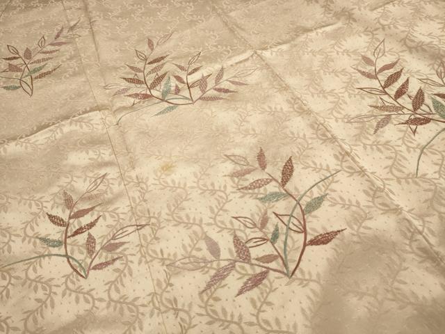 平和屋着物■訪問着 刺繍 草葉文 金糸 正絹 逸品 AABI4188sx
