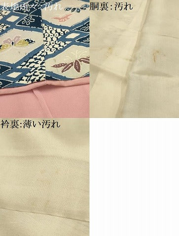 平和屋着物■上質な小紋　松竹梅亀甲花蝶文　正絹　逸品　AABI4192sx