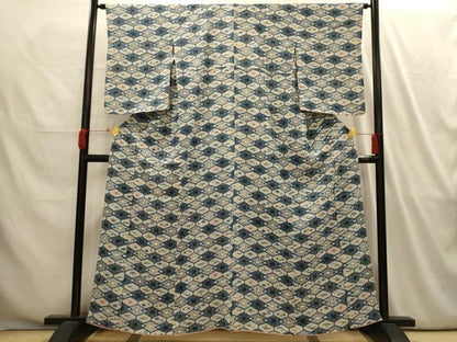 平和屋着物■上質な小紋　松竹梅亀甲花蝶文　正絹　逸品　AABI4192sx