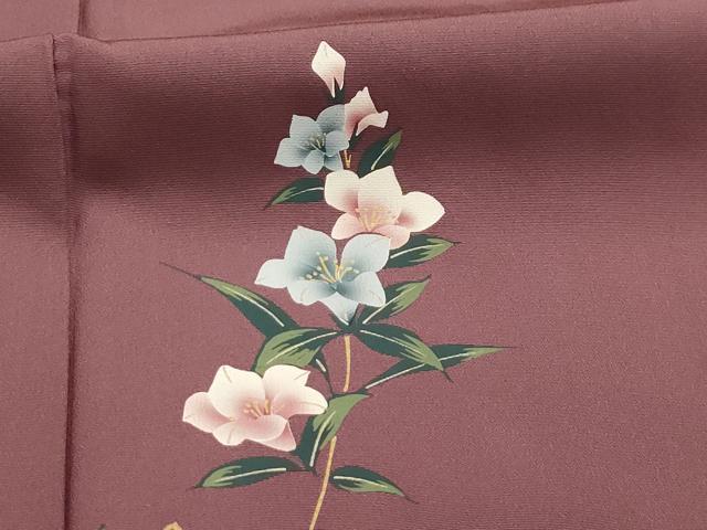 平和屋着物■訪問着　手描き　草花文　金彩　正絹　逸品　AABI4193sx
