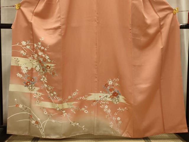 平和屋着物■訪問着　駒刺繍　花篭文　暈し染め　金彩　正絹　逸品　AABI4194sx