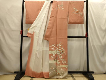 平和屋着物■訪問着　駒刺繍　花篭文　暈し染め　金彩　正絹　逸品　AABI4194sx
