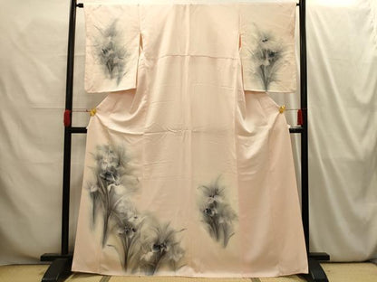 平和屋着物■訪問着　手描き　草花文　暈し染め　正絹　逸品　AABI4195sx